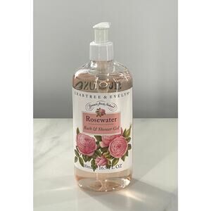 NEW Crabtree & Evelyn Rosewater Bath & Shower Gel 16.9 FL OZ Pump Top